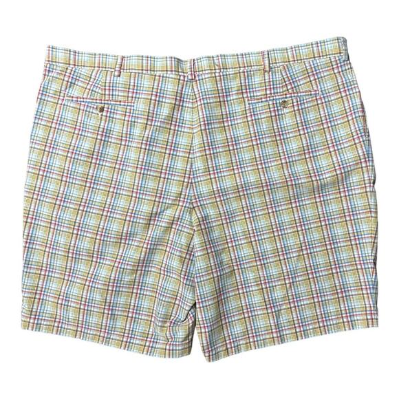 ROUNDTREE & YORKE Shorts Mens Shorts Size 50 Gold Label Plaid - Picture 2 of 5